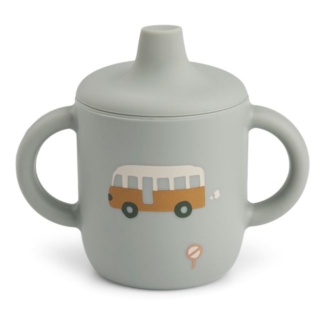 Taza de aprendizaje Neil de silicona | Azul Gris