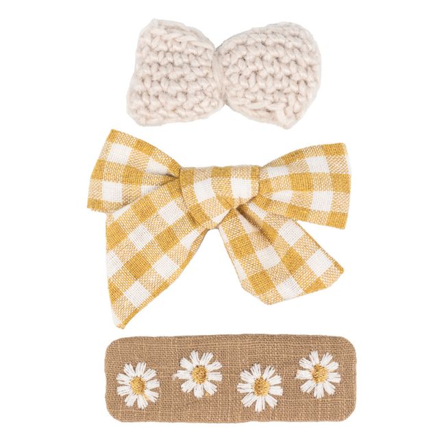 Gingham Hair Clips - Set of 3