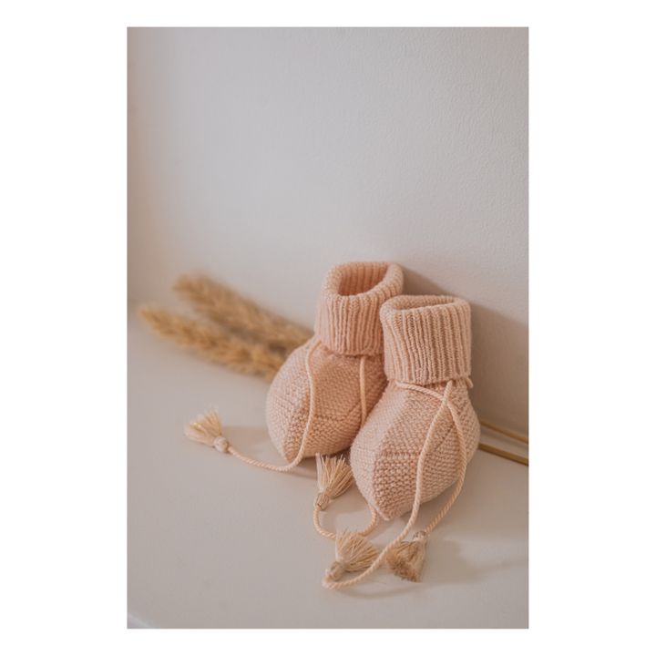 Pantofole in maglia e astuccio ricamato | Nude- Immagine del prodotto n°3