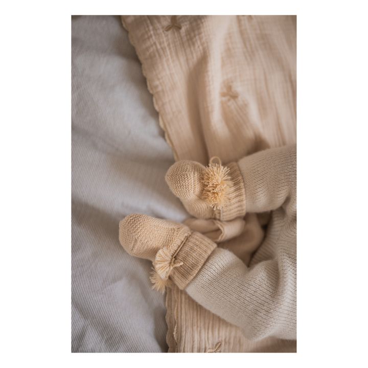Zapatillas de punto y bolsa bordada | Nude- Imagen del producto n°2