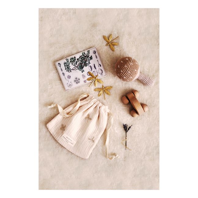 Knitted Booties and Embroidered Pouch | Chocolate