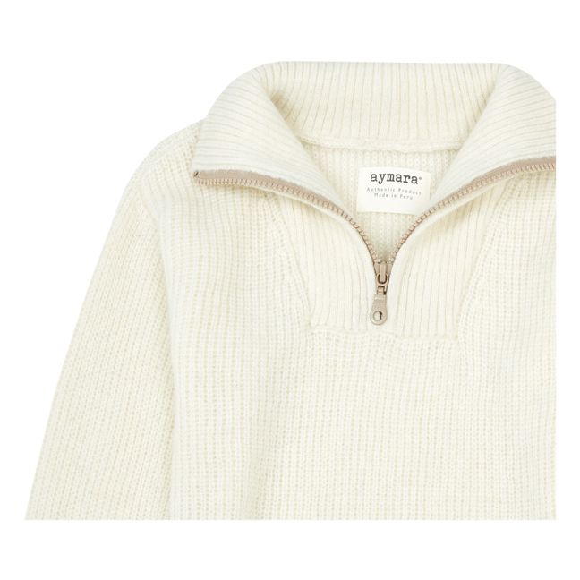 Levi Alpaca and Merino Wool High Neck Jumper | Ecru
