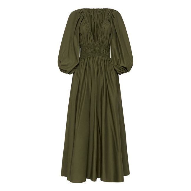 Kleid Shirred Plunge | Khaki