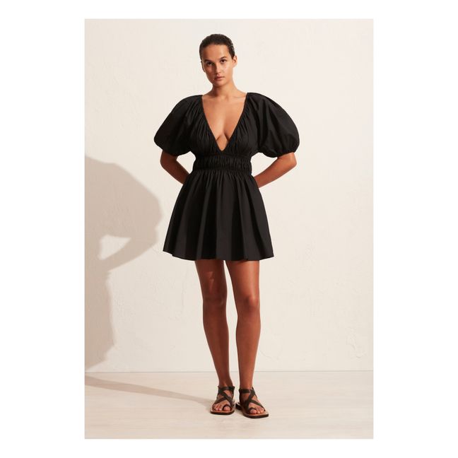 Shired Plunge Mini Dress | Black