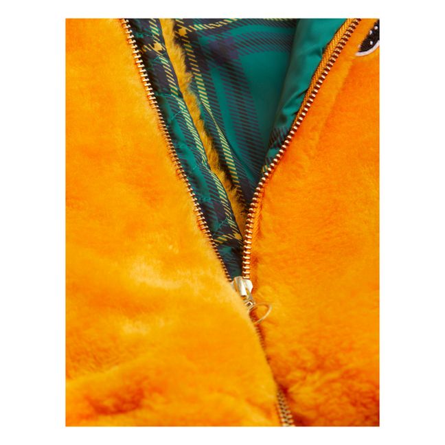 Pullover Felloptik aus recyceltem Polyester | Orange