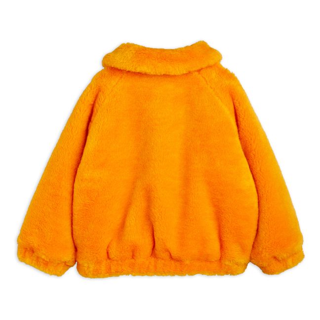 Recycled Polyester Faux Fur Jacket | Orange