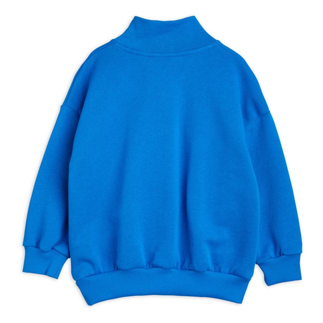 Organic Cotton Zip Neck Sweatshirt | Blau