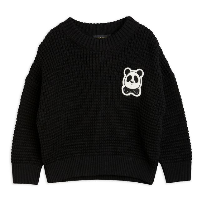 Pullover aus Bio-Baumwolle Panda | Schwarz