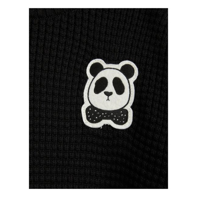 Pullover aus Bio-Baumwolle Panda | Schwarz