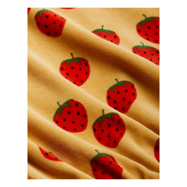 Pantalón jogger de terciopelo de algodón orgánico Fresas | Ocre