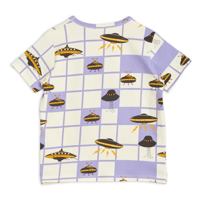 T-Shirt Coton Bio Carreaux | Ecru
