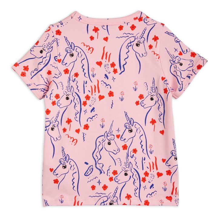 Camiseta de algodón orgánico Unicornios | Rosa- Imagen del producto n°3