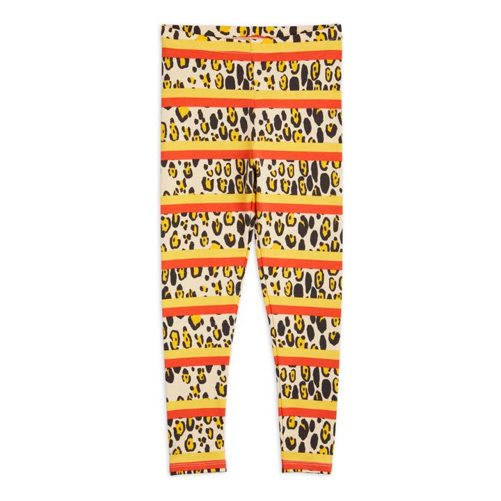 Organic Cotton Leopard Print Leggings | Beige- Product image n°0