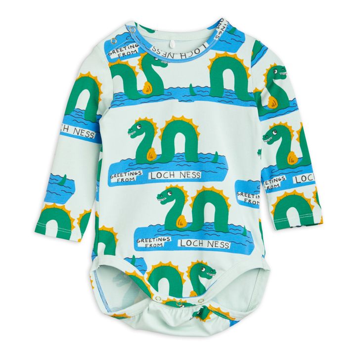 Organic Cotton Loch Ness Baby Bodysuit | Green water- Product image n°0