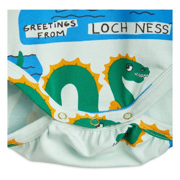 Organic Cotton Loch Ness Baby Bodysuit | Green water- Product image n°2