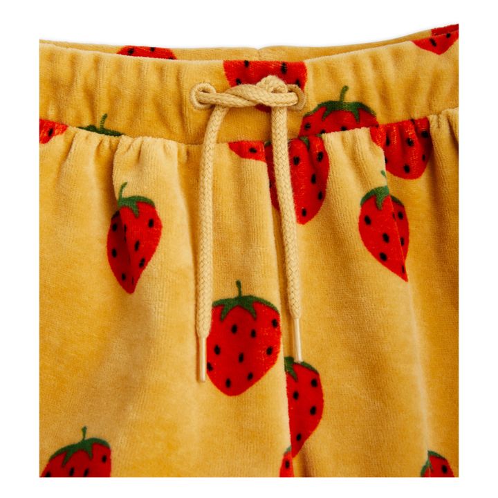 Pantalones cortos de terciopelo de algodón orgánico Fresas | Ocre- Imagen del producto n°1
