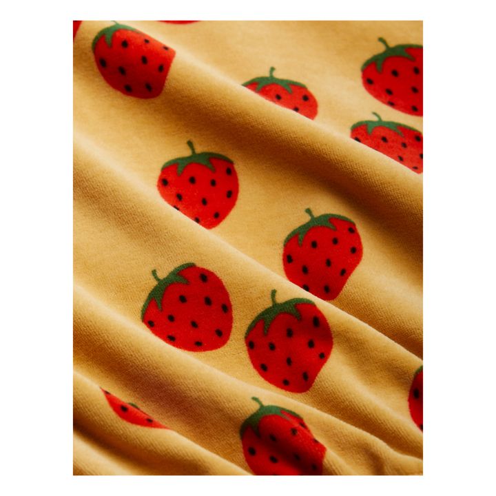 Shorts Samt Bio-Baumwolle Erdbeere | Ocker- Produktbild Nr. 2