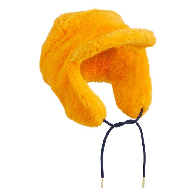 Cappello in finta pelliccia di poliestere riciclato | Arancione