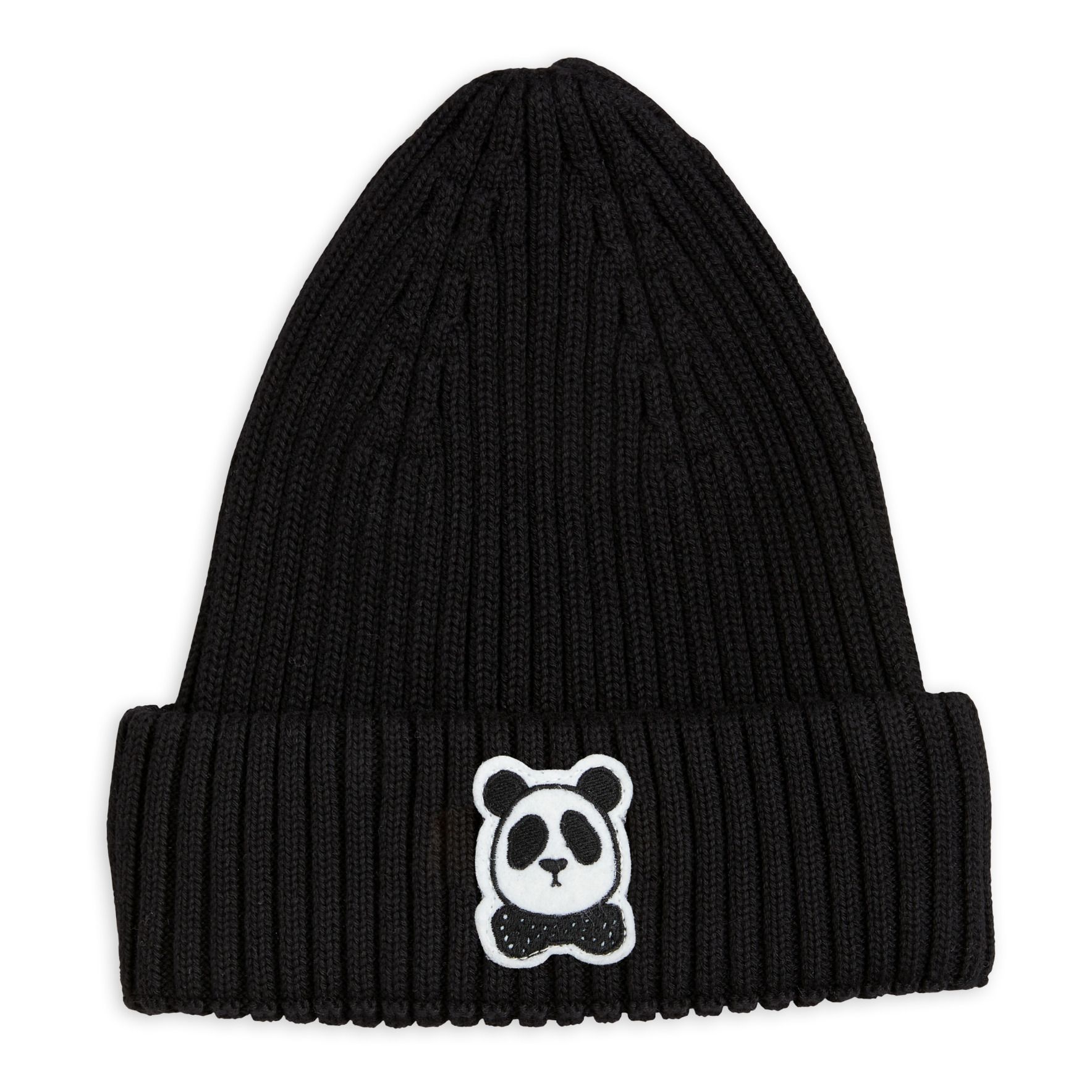 Organic Cotton Panda Beanie | Black- Product image n°0