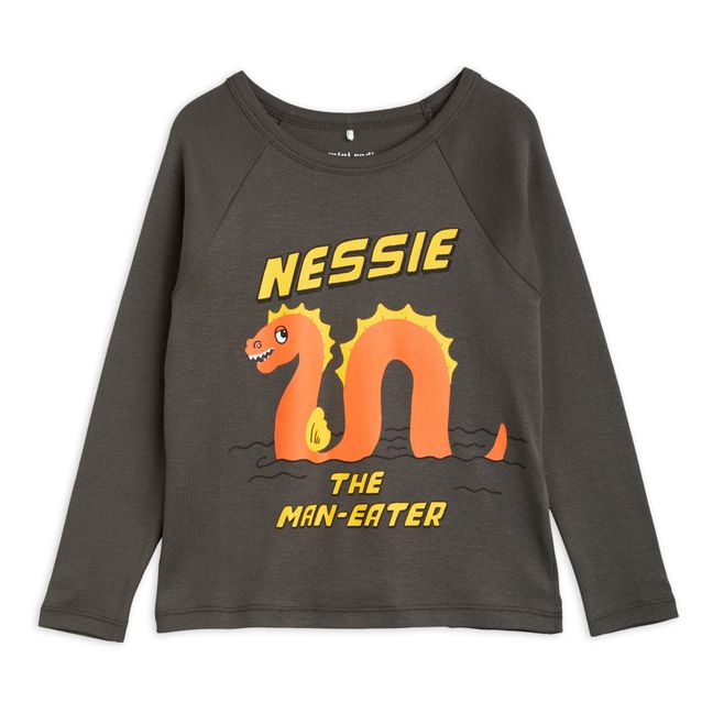 T-Shirt raglan in cotone organico Nessie | Grigio antracite