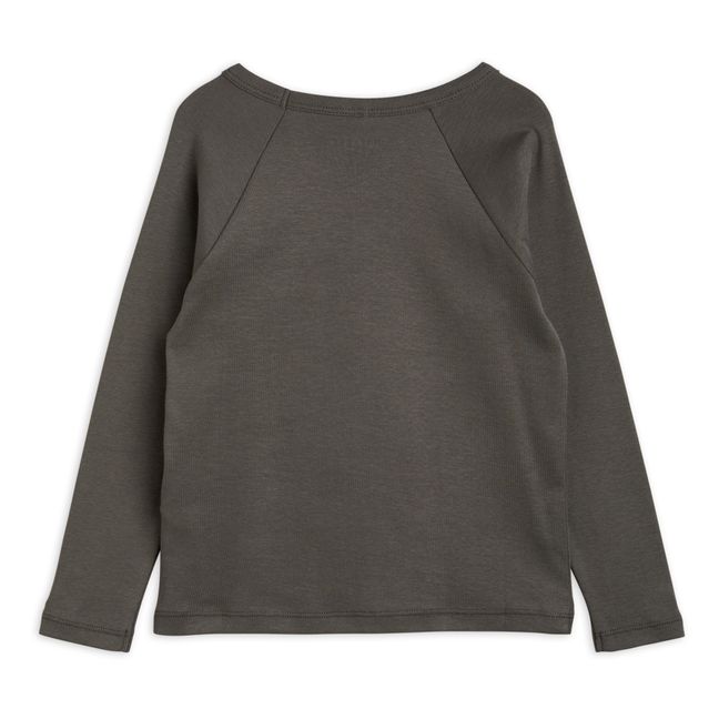 Organic Cotton Nessie Raglan T-Shirt | Charcoal grey