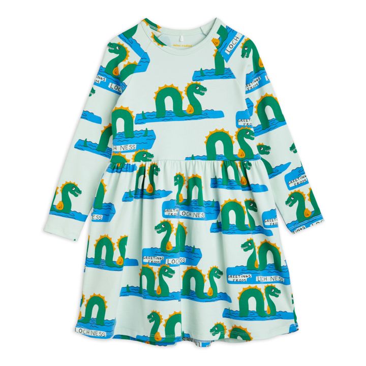 Mini Rodini - Organic Cotton Loch Ness Dress - Green water | Smallable