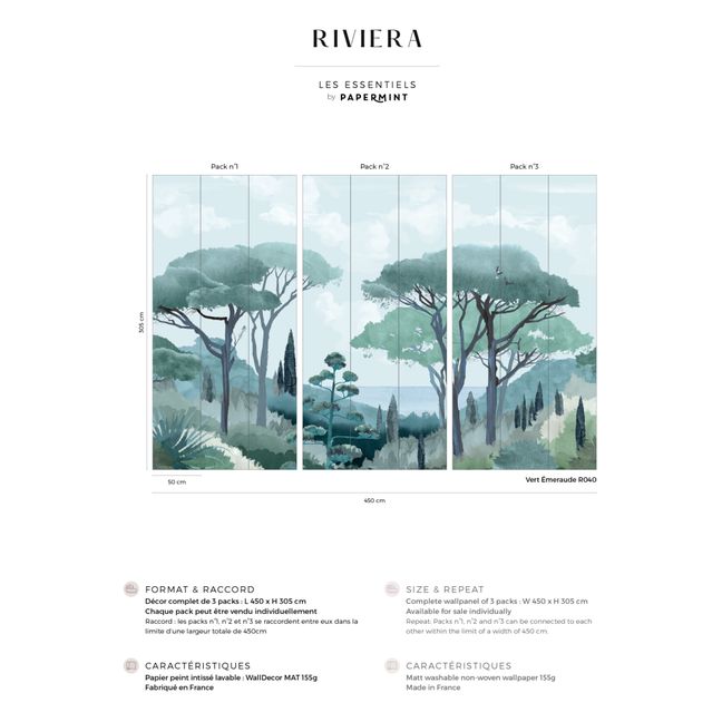 Fresque Riviera Pack 2 - 3 lès | Vert