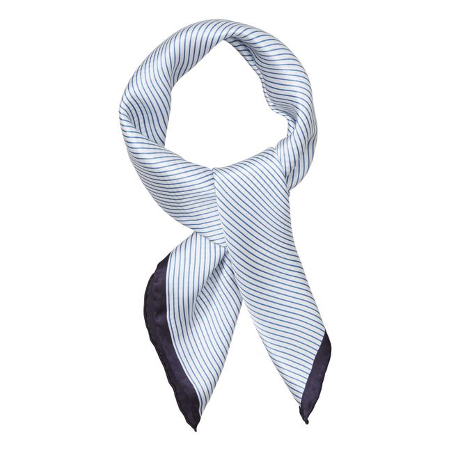 Foulard Sia Soie Rayures | Bleu