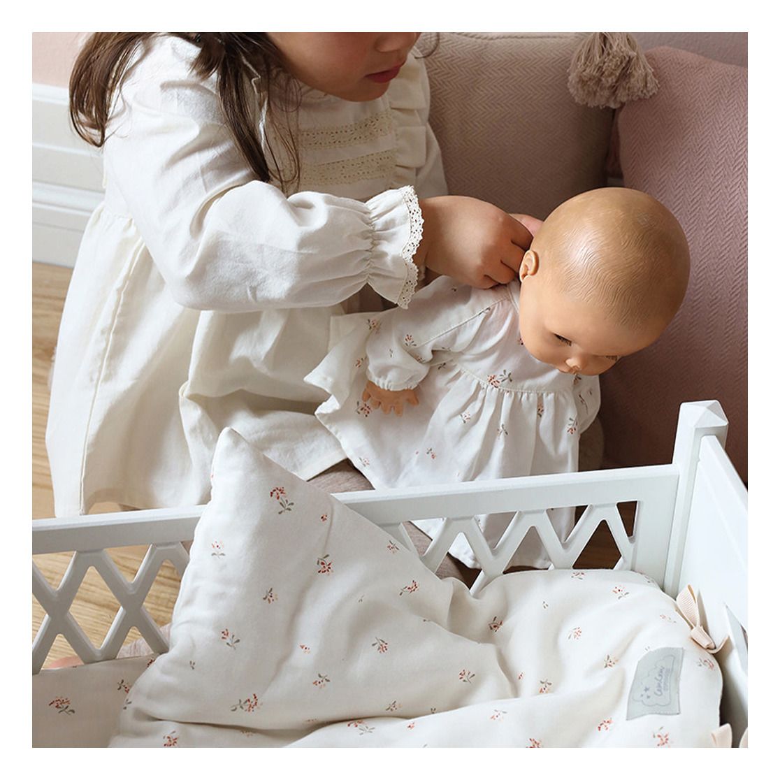Cam Cam - Porte-bébé pour poupée en coton bio - Crème