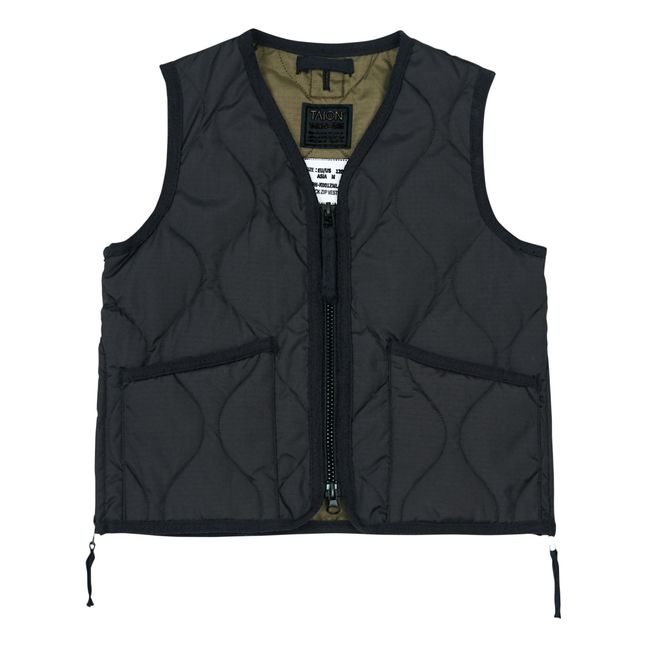 Ärmellose Steppjacke Military | Schwarz