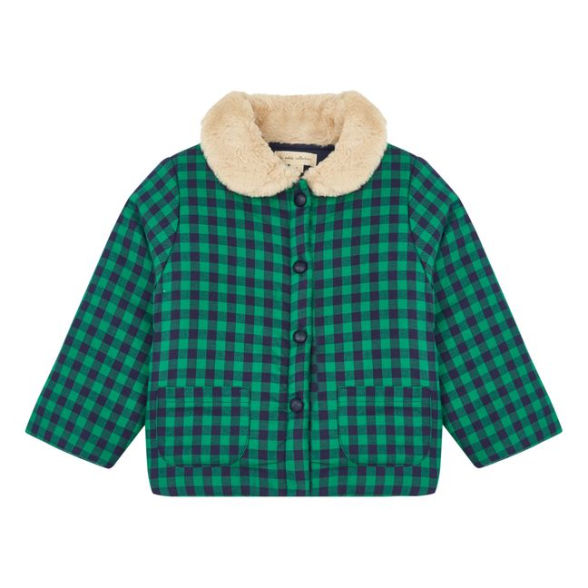 Retro Checked Coat | Green