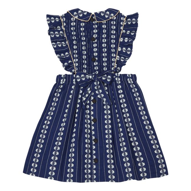 Jacquard Apron Dress | Blu marino