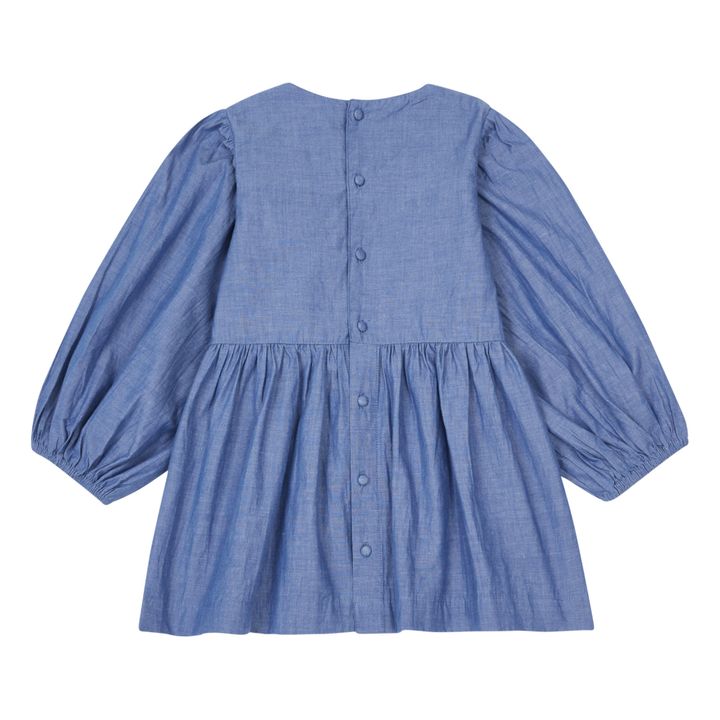 Hand Smocked Chambray Blouse | Denim blue- Product image n°3