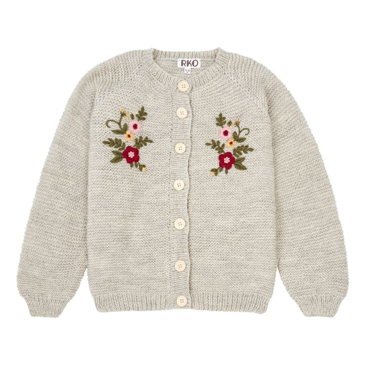 Hand Embroidered Cardigan | Ecru- Product image n°0