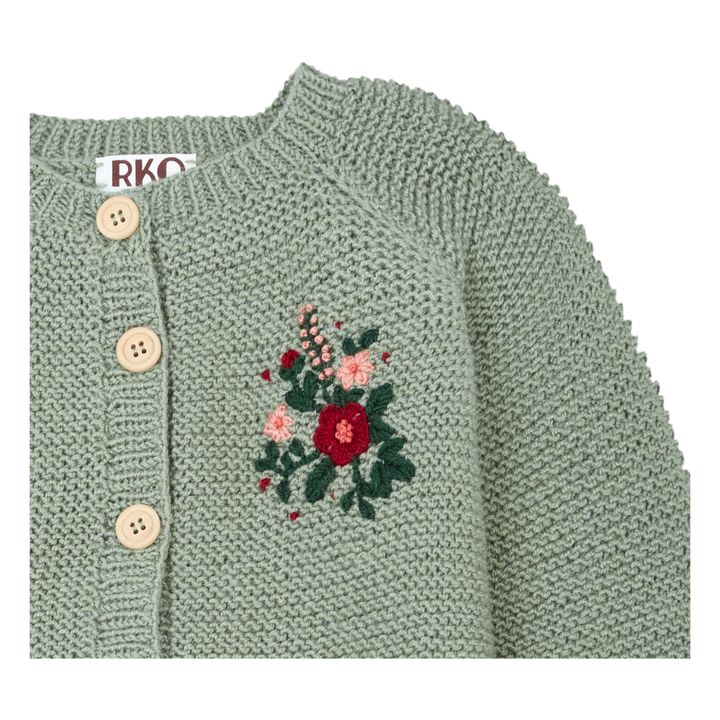 Hand Embroidered Cardigan | Sage- Product image n°1