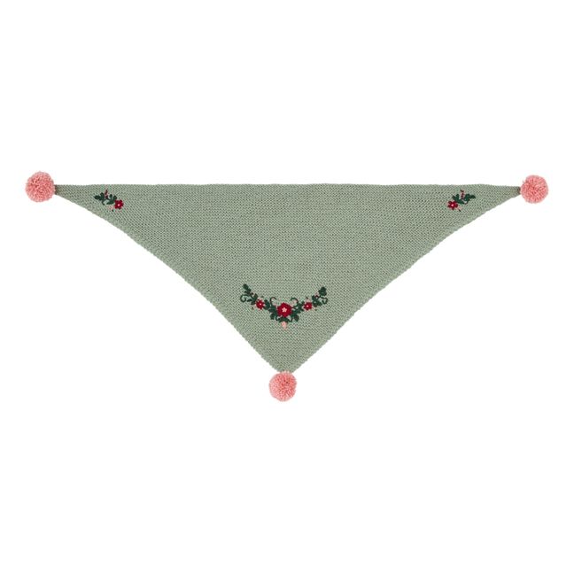 Hand-Embroidered Scarf | Green