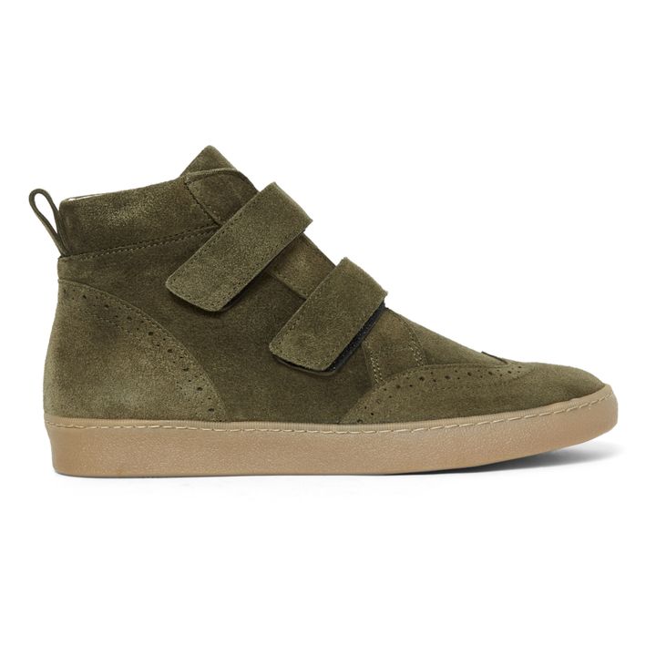 Nubuck Velcro Sneakers | Taupe brown- Product image n°0