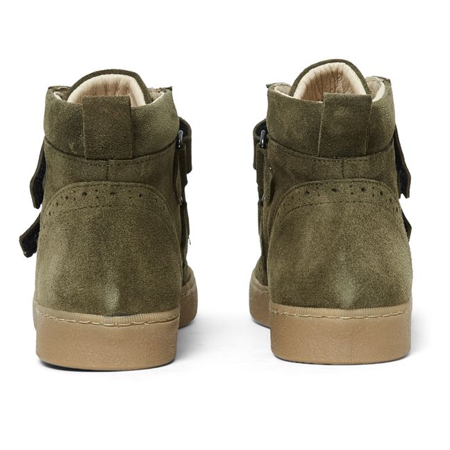 Nubuck Velcro Sneakers | Taupe brown
