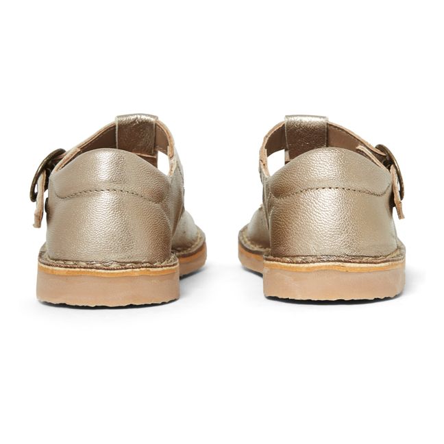 Salome-Schuhe T-Bar Leder | Gold