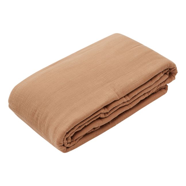 Housse de couette Dili en voile de coton | Tabac