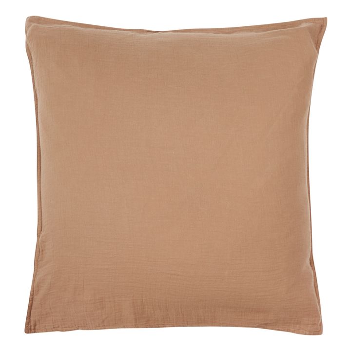 Funda de almohada Dili de velo de algodón | Tabaco- Imagen del producto n°2
