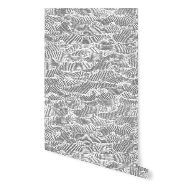 Waves Wallpaper Roll - 10 ml | Mid grey