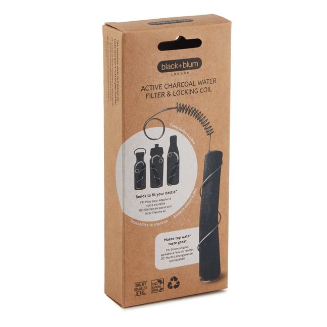 Filtro de carbón activo para agua con soporte metálico | Negro