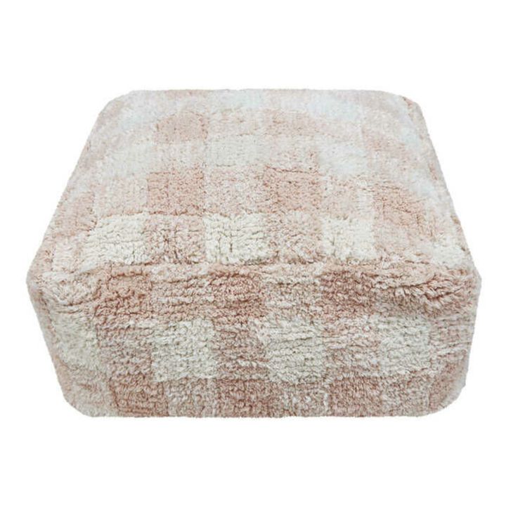 Gingham Pouffe | Pink- Product image n°0
