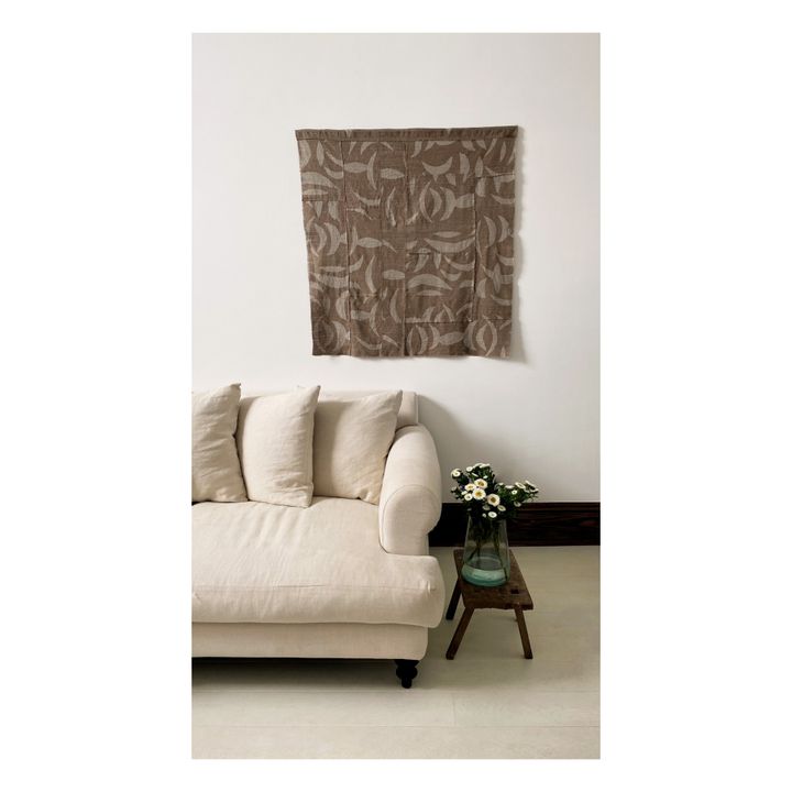 Adorno de pared patchwork de lino Carob- Imagen del producto n°1