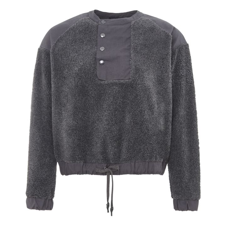 Sari Sherpa Sweatshirt | Grau Meliert- Produktbild Nr. 0
