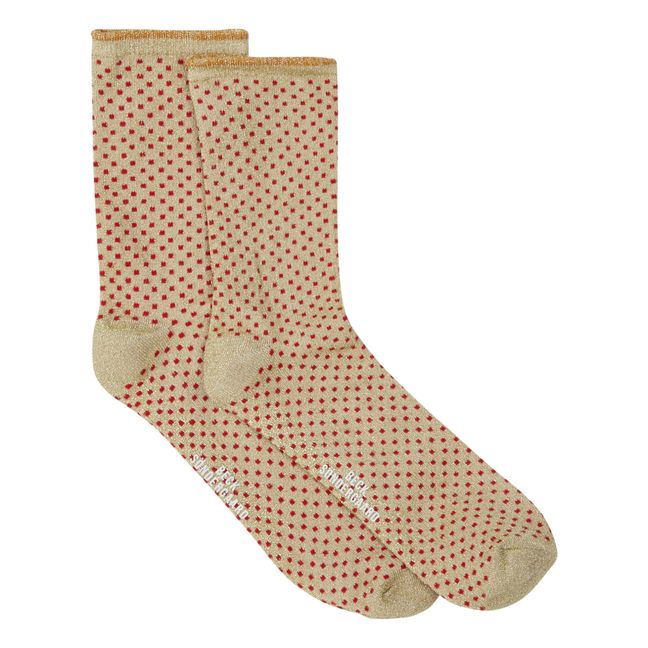 Dina Small Dot Socks | Red