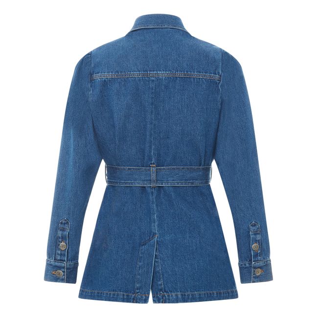 Veste En Jean Saharienne Coton Bio | Bleu jean