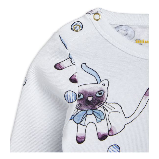 Organic Cotton Cat Baby Bodysuit | Hellblau