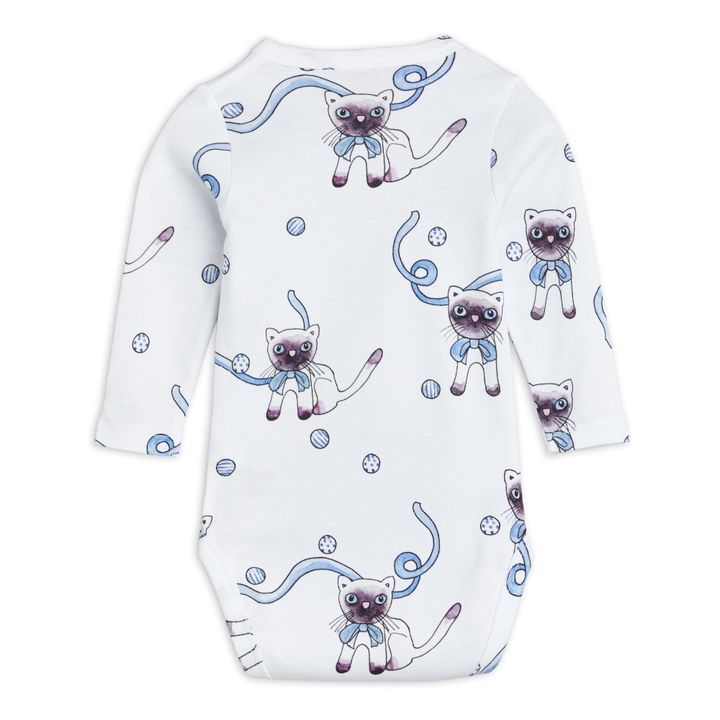 Organic Cotton Cat Baby Bodysuit | Light blue- Product image n°3